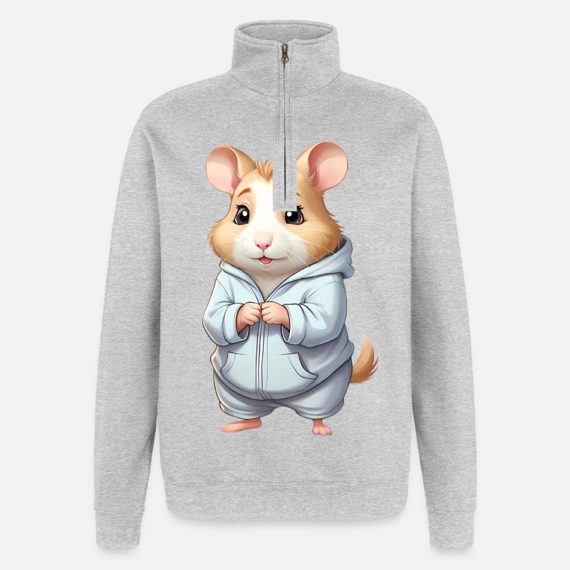 Cuddly Hero Hamster Pull à capuche - Sweat à zip 1/4 - gris chiné