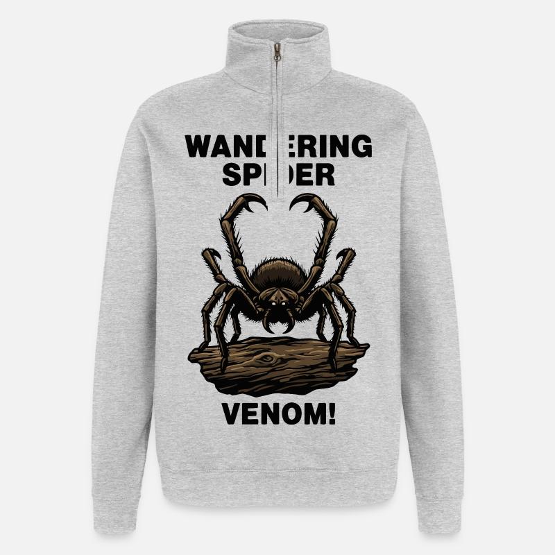 Bananenspinnen-Gift Gefahr Wandernde Spinne - Quarter-Zip-Sweatshirt - Grau meliert