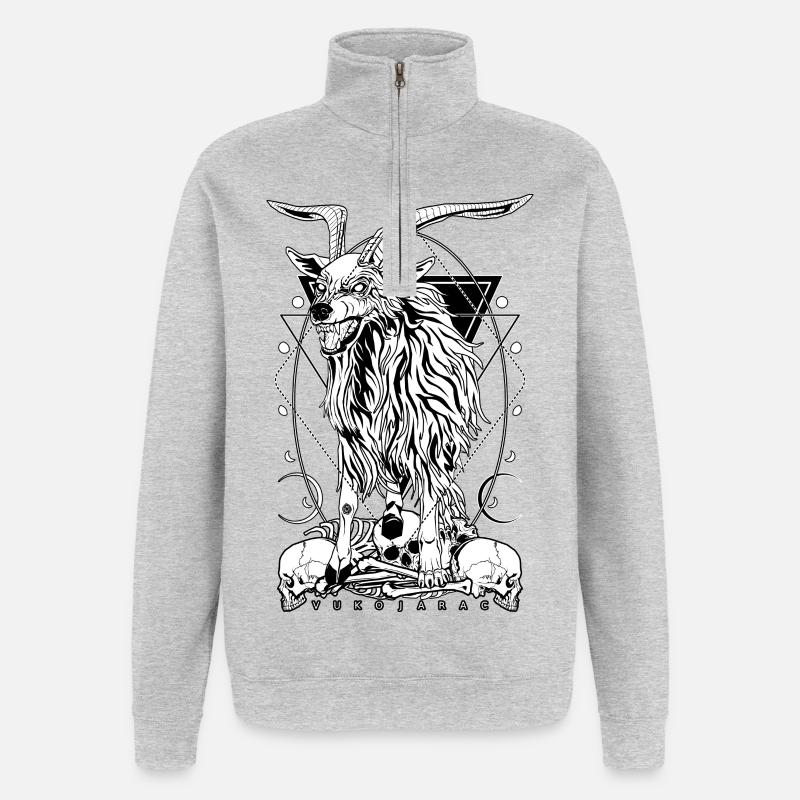 Vukojarac - Sweat à zip 1/4 - gris chiné