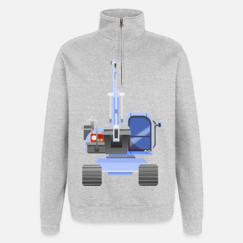 Blauer Bagger - Quarter-Zip-Sweatshirt - Grau meliert