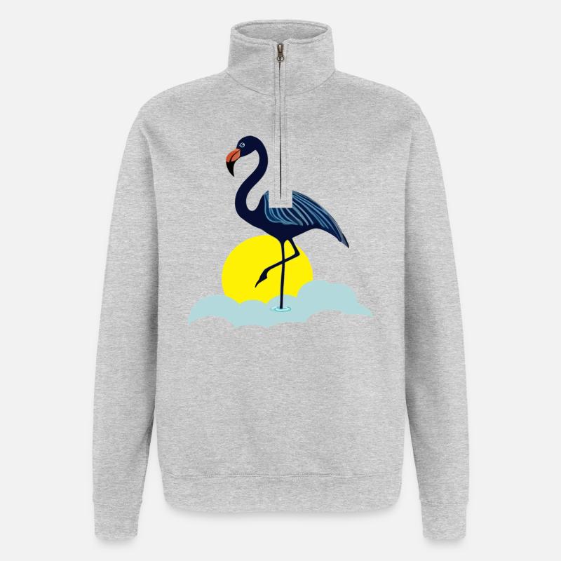 Blauer Flamingo - Quarter-Zip-Sweatshirt - Grau meliert