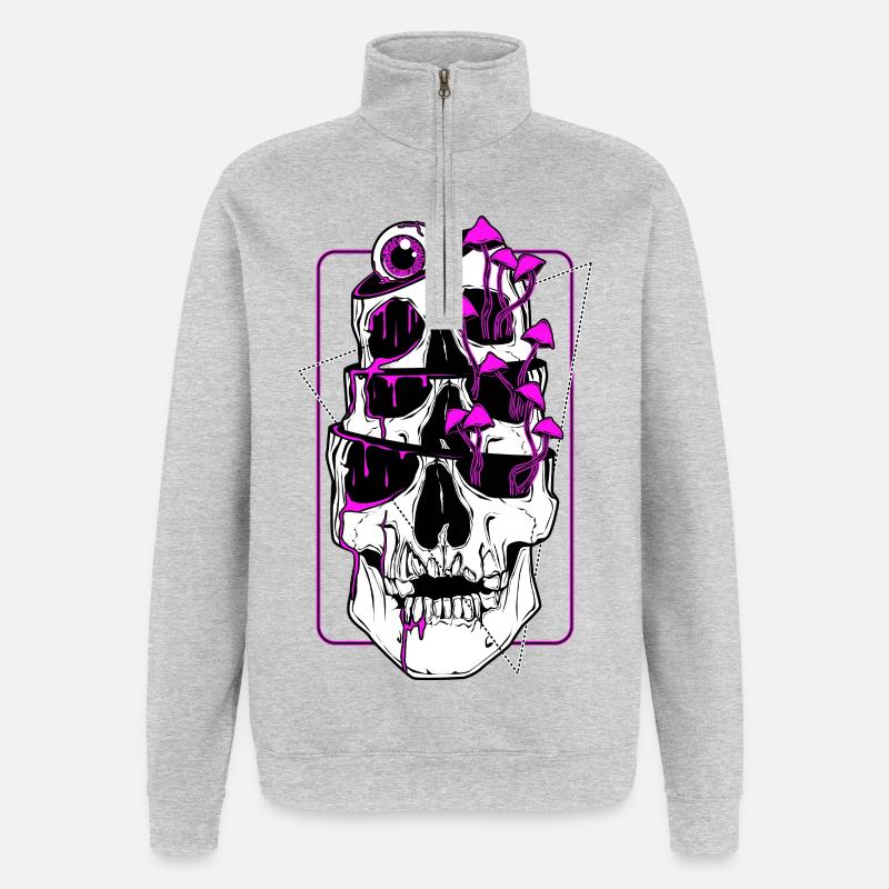 False Awakenig Loop - Quarter-Zip Sweatshirt - heather grey