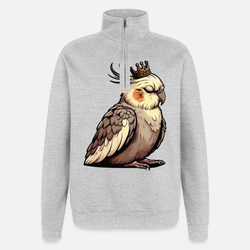 Calopsitte Calopsitte Calopsitte Oiseau calopsitte - Sweat à zip 1/4 - gris chiné