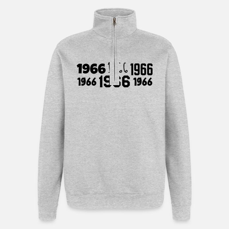 1966 – Großartig seit 1966 - Quarter-Zip-Sweatshirt - Grau meliert