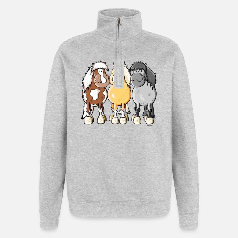 Shetty Trio - Quarter-Zip-Sweatshirt - Grau meliert