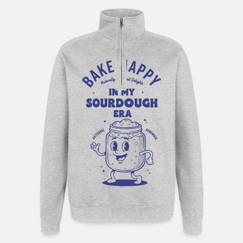 Sourdough Bread Baking Baker Sourdough Era - Quarter-Zip Sweatshirt - heather grey