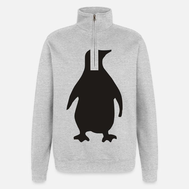 Pingouin - Sweat à zip 1/4 - gris chiné