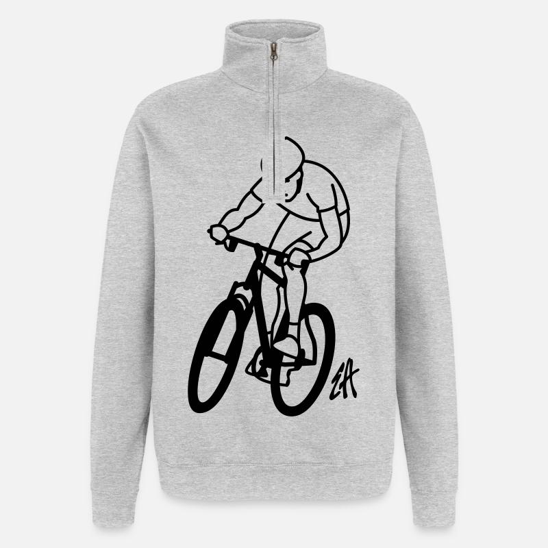 VTT - Sweat à zip 1/4 - gris chiné