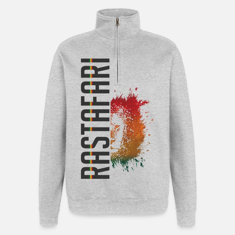 Rastasplash Design - Quarter-Zip Sweatshirt - heather grey