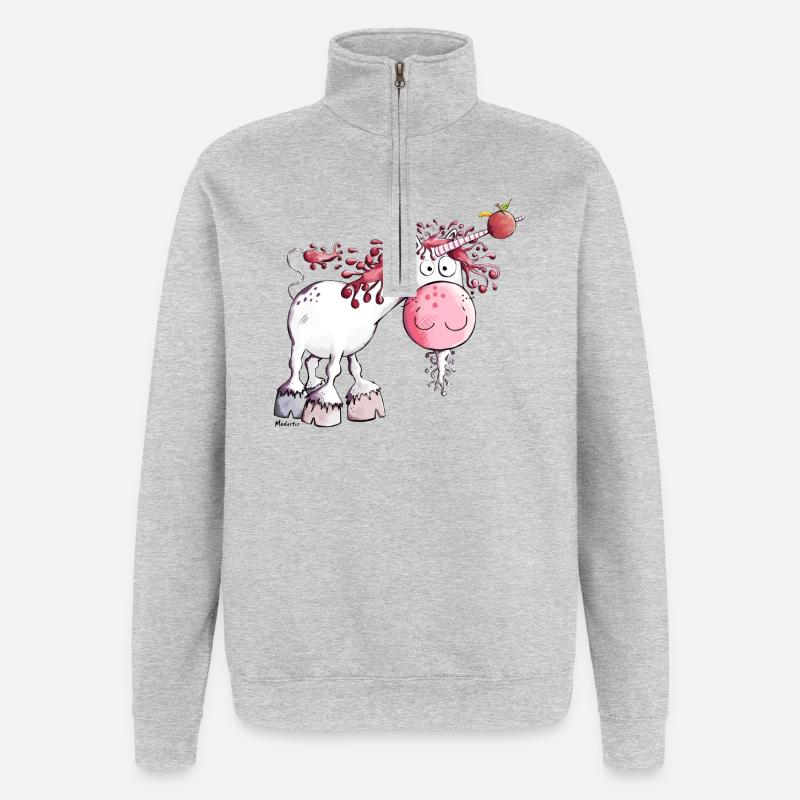 Goldiges Einhorn - Quarter-Zip-Sweatshirt - Grau meliert