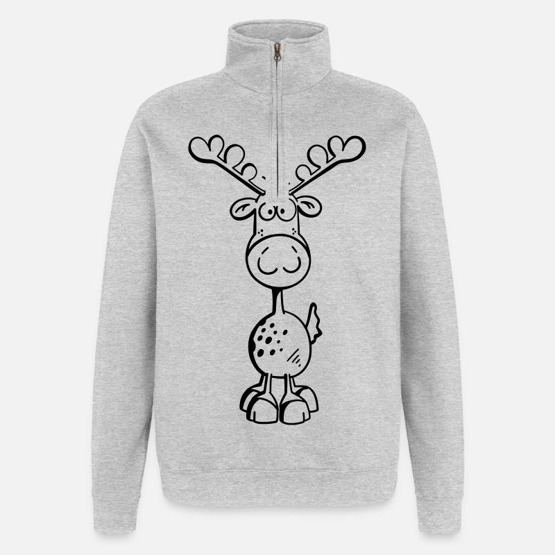 Mignon élan - Sweat à zip 1/4 - gris chiné