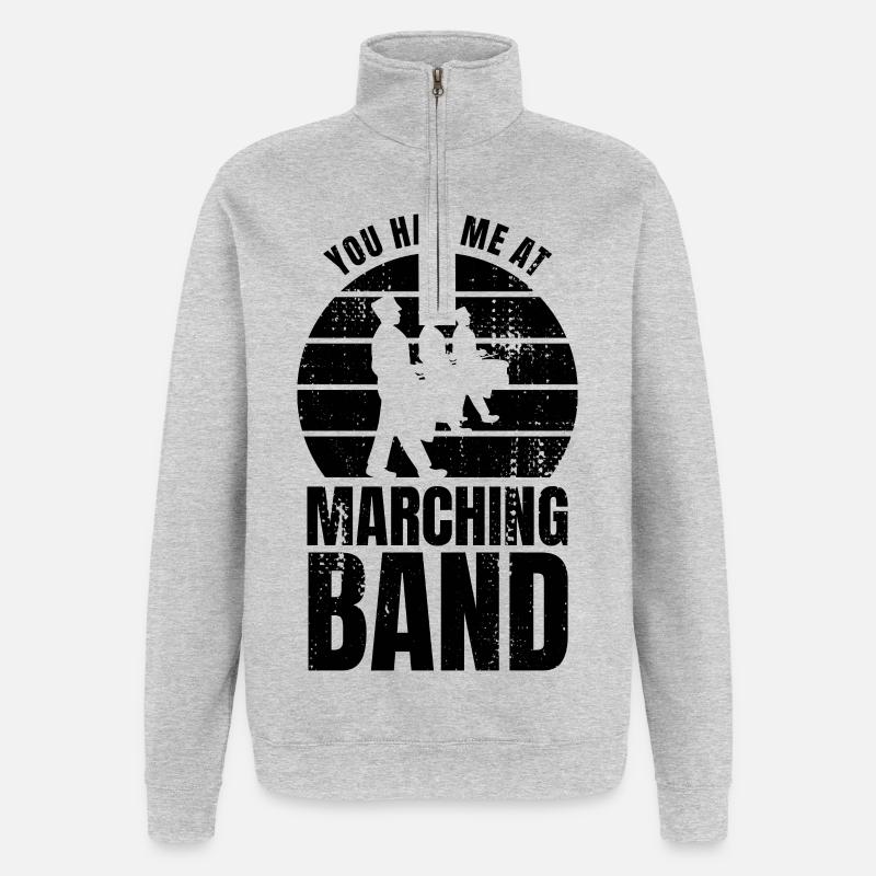 Instrument à percussion - Sweat à zip 1/4 - gris chiné