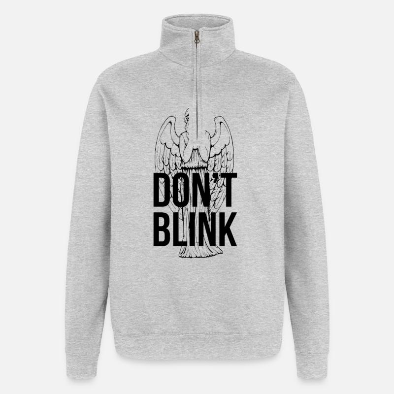 Don't Blink - Sweat à zip 1/4 - gris chiné