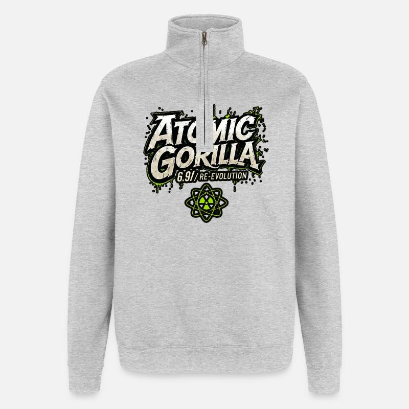 Atomic Gorilla Re-Evolution - Quarter-Zip Sweatshirt - heather grey