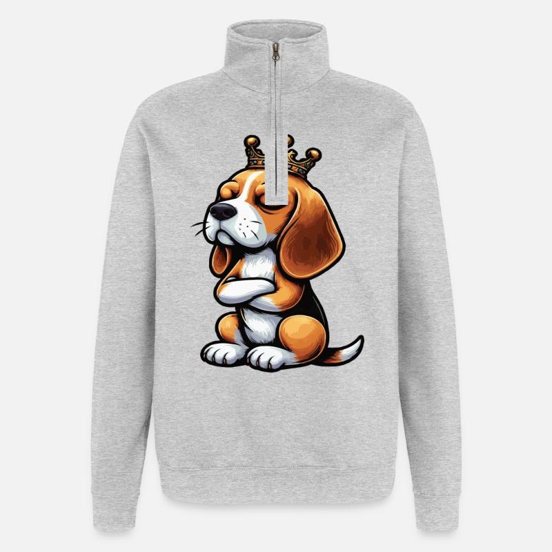 Beagle Beaglebesitzer Beaglehalter beaglehund - Quarter-Zip-Sweatshirt - Grau meliert