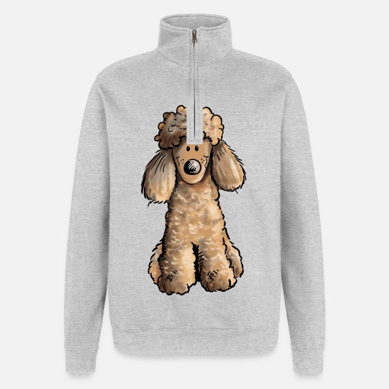 Mignon Caniche - Chien - Chiens - Sweat à zip 1/4 - gris chiné
