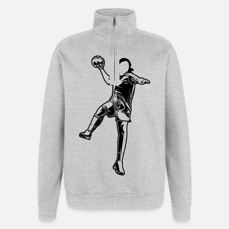 Håndbold Piger - Sweatshirt med 1/4 lynlås - grå meleret