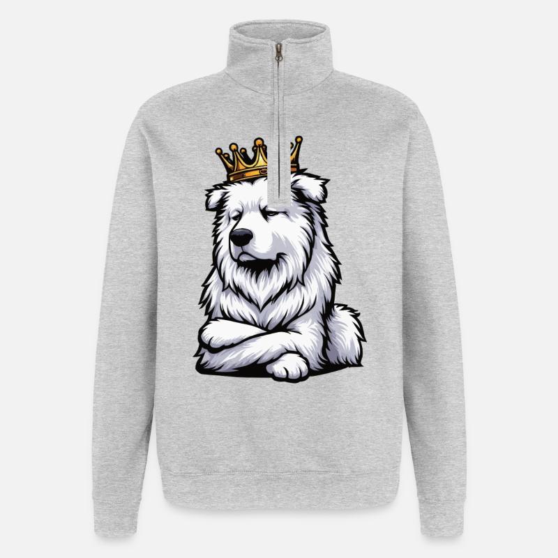 White Shepherd Shepherd Shepherd Dogs - Quarter-Zip Sweatshirt - heather grey