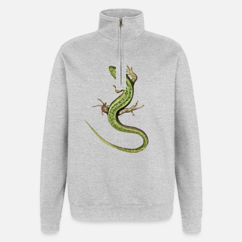 Lizard - Sweat à zip 1/4 - gris chiné