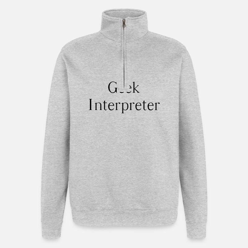Geek interpreter - Quarter-Zip-Sweatshirt - Grau meliert