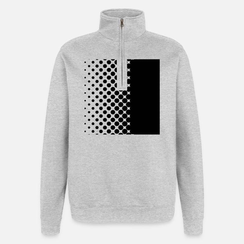 Black points - Quarter-Zip-Sweatshirt - Grau meliert