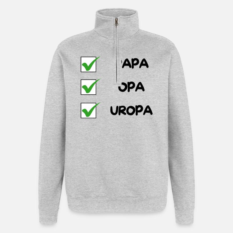 UROPA Checkliste - Quarter-Zip-Sweatshirt - Grau meliert