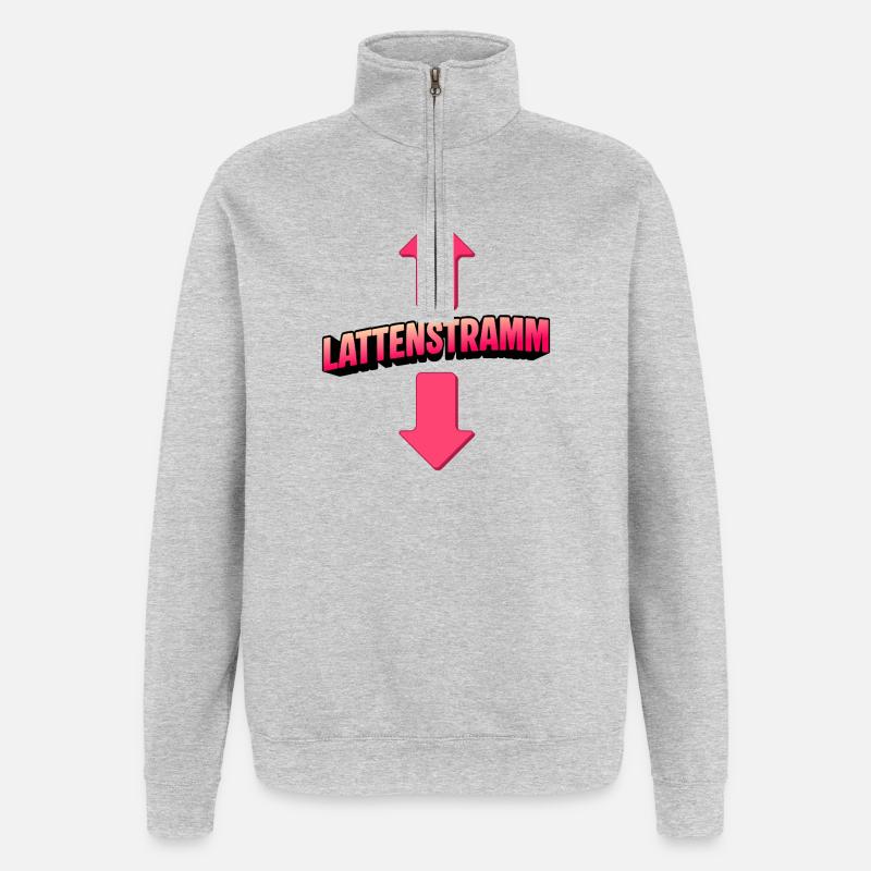 LATTENSTRAMM  - Quarter-Zip-Sweatshirt - Grau meliert