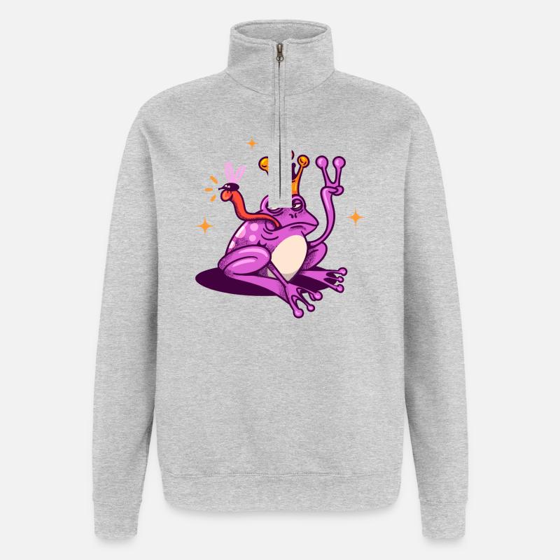 Prince Toad - Quarter-Zip Sweatshirt - heather grey