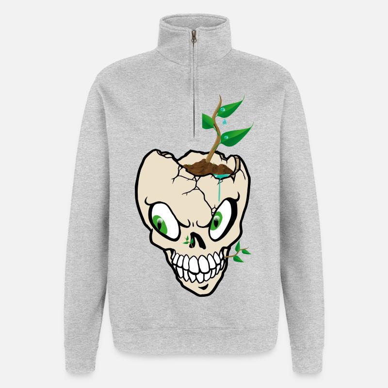 Croissance de la pousse de crâne - Sweat à zip 1/4 - gris chiné