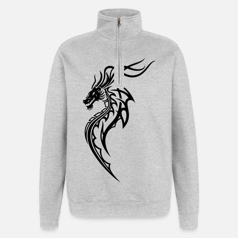Dragon - Sweat à zip 1/4 - gris chiné