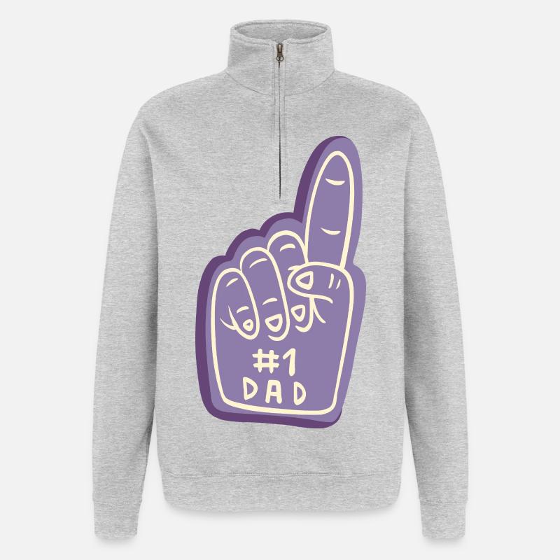 #1 Dad based on design - Quarter-Zip Sweatshirt - heather grey