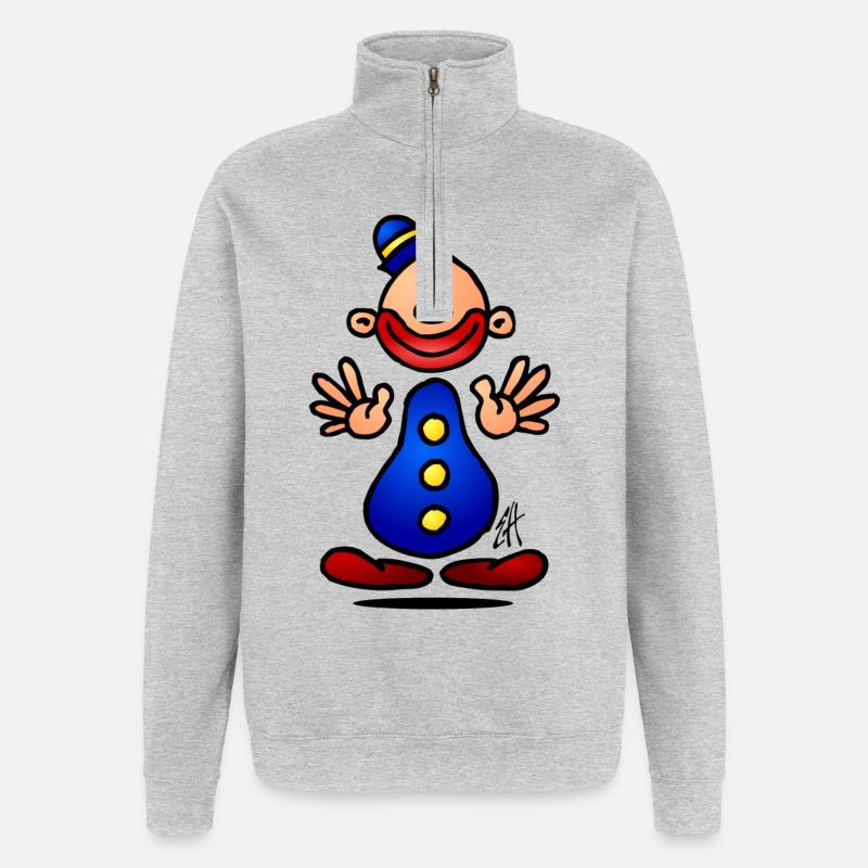 Bouffon - Sweat à zip 1/4 - gris chiné