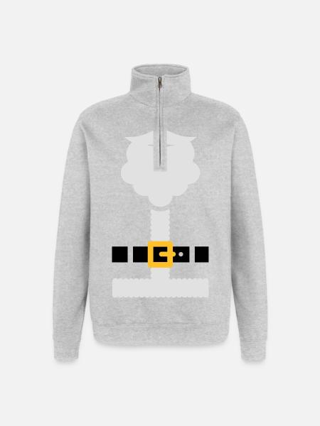 Santa suit and beard - Quarter-Zip Sweatshirt - heather grey