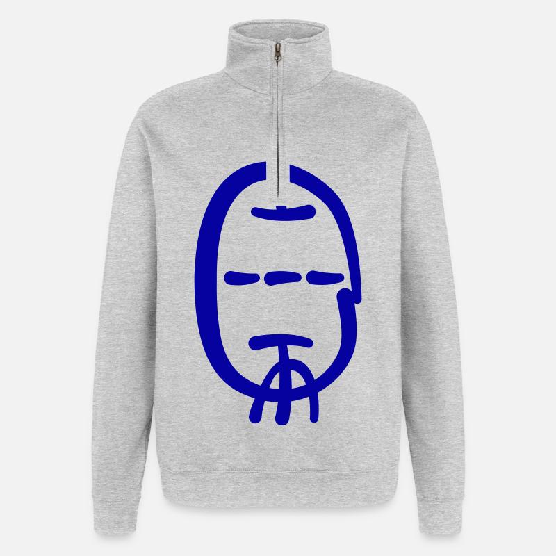 Calligraphic Style Triode - Quarter-Zip Sweatshirt - heather grey