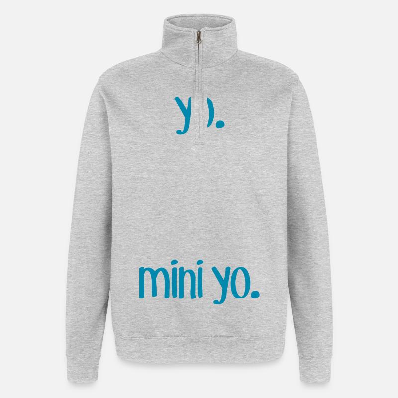 Ich & M Ich - Quarter-Zip-Sweatshirt - Grau meliert