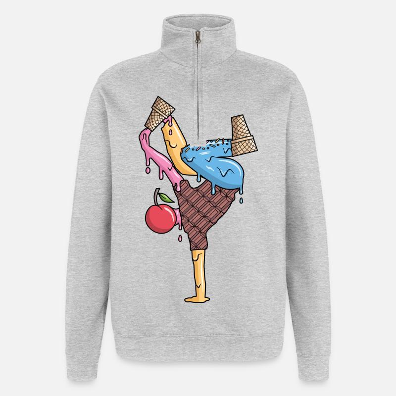 Breakdance Eiscreme Tanz Breakdancer Breakdancing - Quarter-Zip Sweatshirt - heather grey