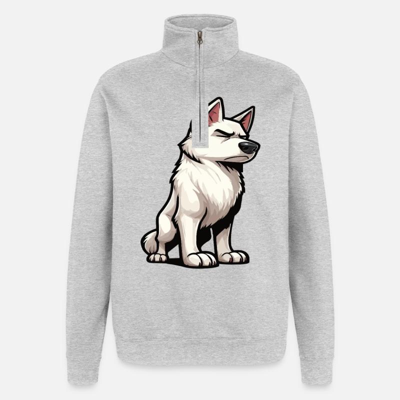 White Shepherd Shepherd Shepherd Dogs - Quarter-Zip Sweatshirt - heather grey