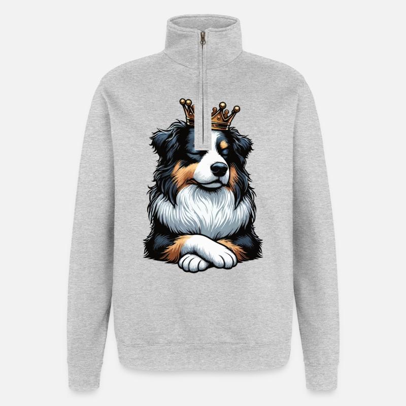 Australian Shepherd Aussie Aussiebesitzer Aussies - Quarter-Zip-Sweatshirt - Grau meliert