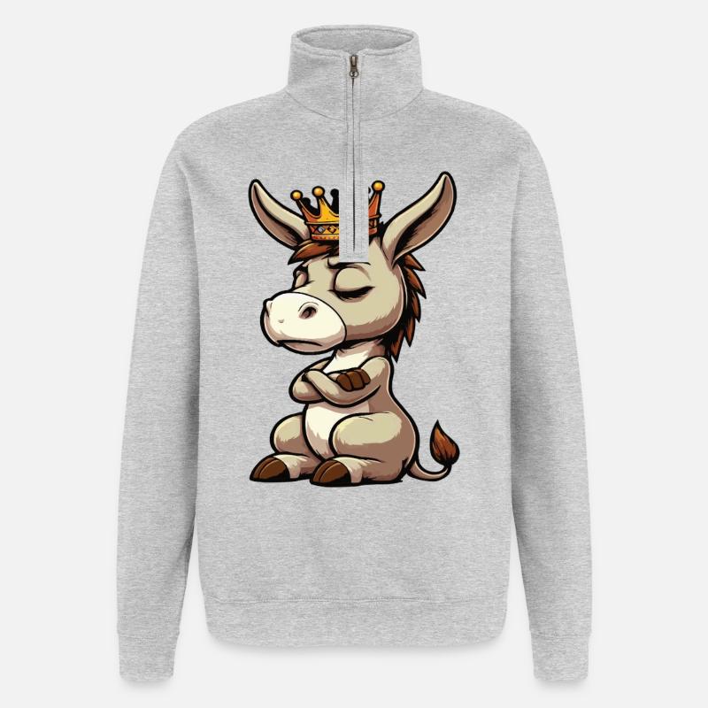 Esel Eselchen Eselhalter Muli Langohresel Muli - Quarter-Zip-Sweatshirt - Grau meliert