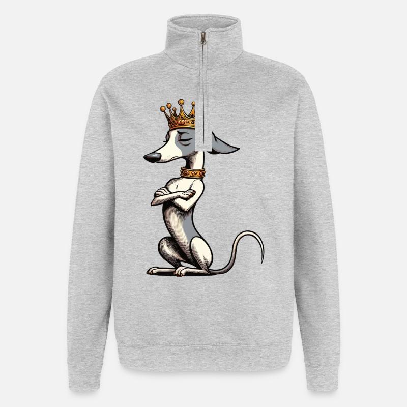 Whippet Windhund Whippets Windhundbesitzer - Quarter-Zip-Sweatshirt - Grau meliert
