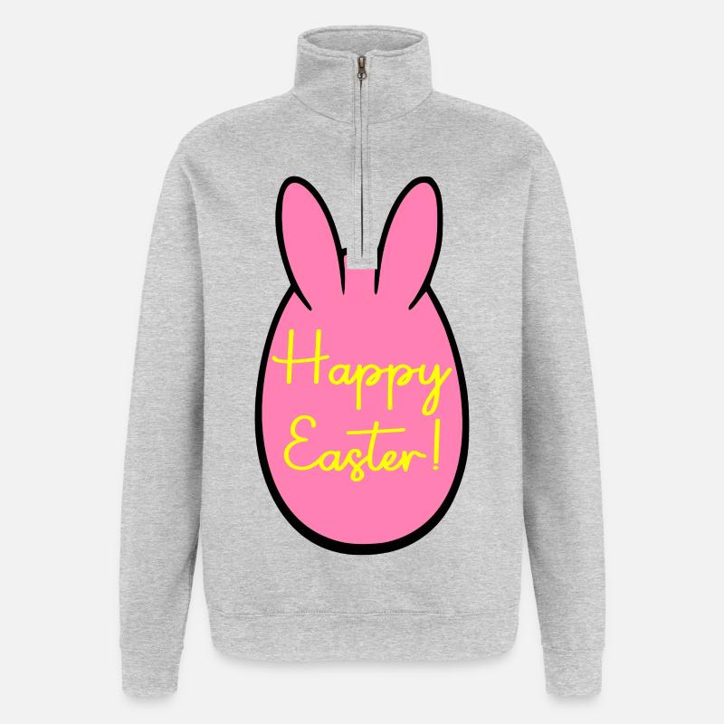 Happy Easter Bunny - Quarter-Zip Sweatshirt - heather grey