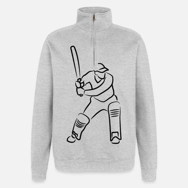 Cricket Guy - Quarter-Zip Sweatshirt - heather grey