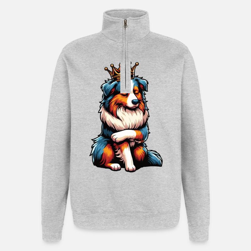 Australian Shepherd Aussie Aussiebesitzer Aussies - Quarter-Zip-Sweatshirt - Grau meliert