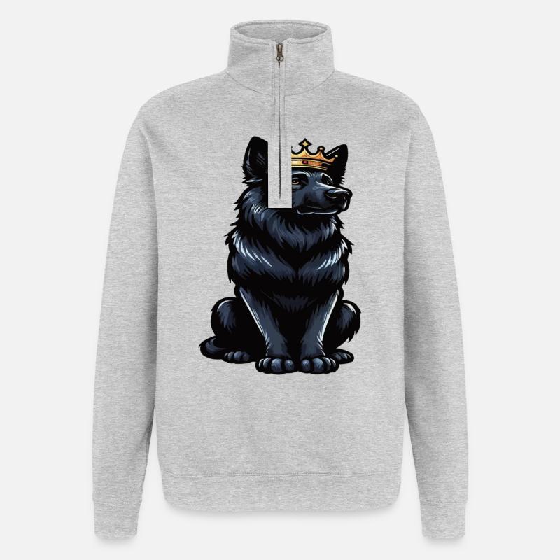 Black German Shepherd German Shepherd Owner - Quarter-Zip Sweatshirt - heather grey