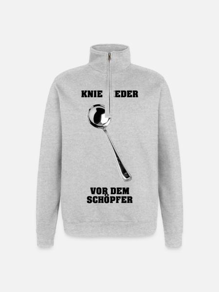 Agenouille-toi devant le Créateur - Sweat à zip 1/4 - gris chiné