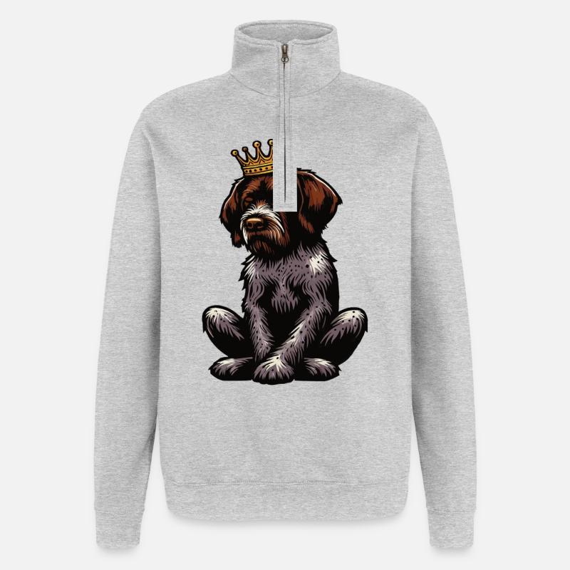 German Wirehaired German Wirehaired Owner - Quarter-Zip Sweatshirt - heather grey