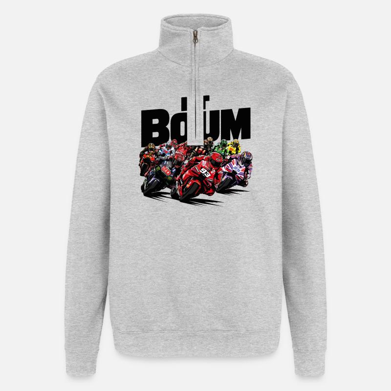 ET BOUM - Sweat à zip 1/4 - gris chiné