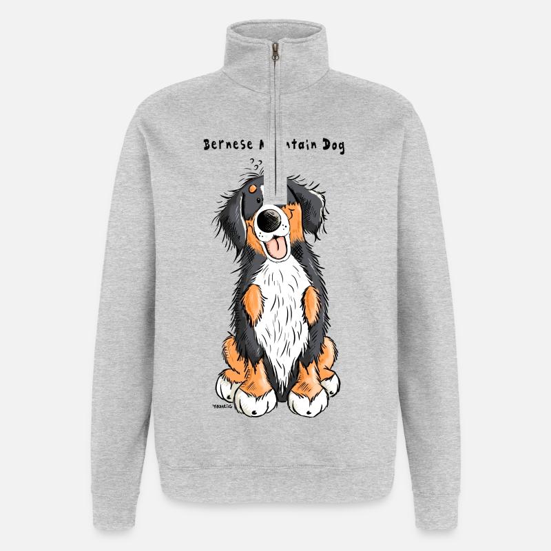 Bouvier bernois - Sweat à zip 1/4 - gris chiné