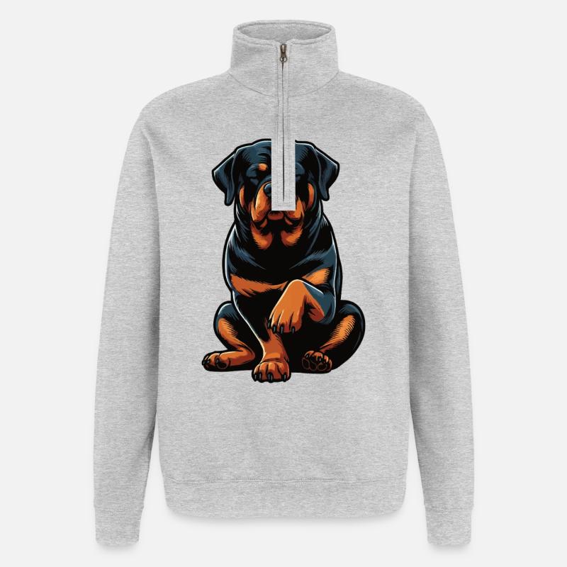Rottweiler Propriétaire de Rottweiler Lovers - Sweat à zip 1/4 - gris chiné