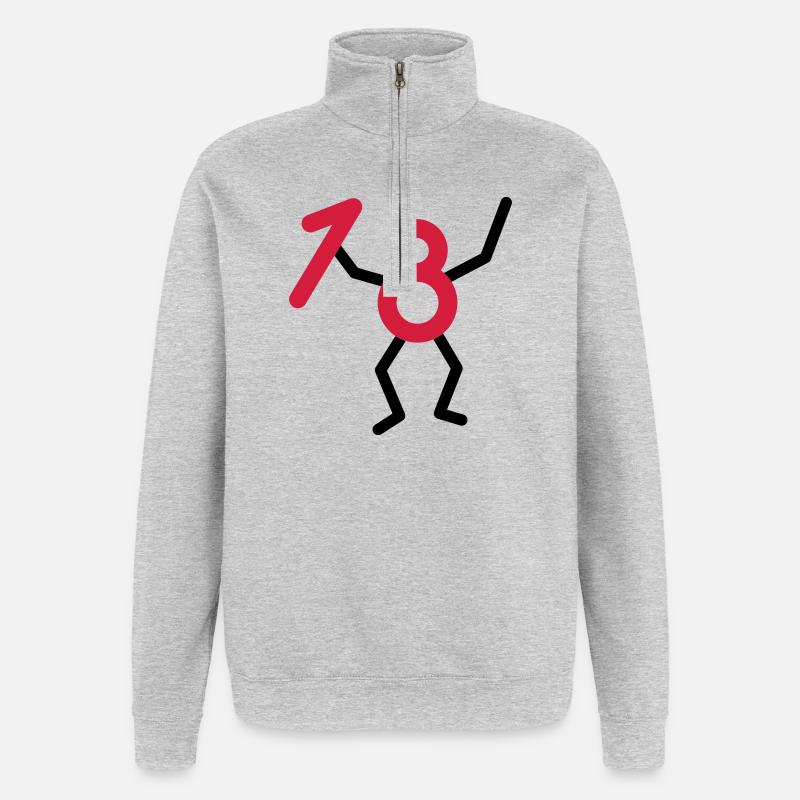 Endlich18! - Sweat à zip 1/4 - gris chiné